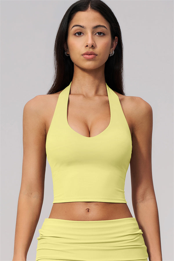 The Twirl Wide Strap Halter Crop Top Shorts 2-Piece Set