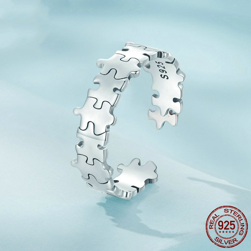 S925 Silver Puzzle Ring For Men And Women Fashion Commuter Style High Sense