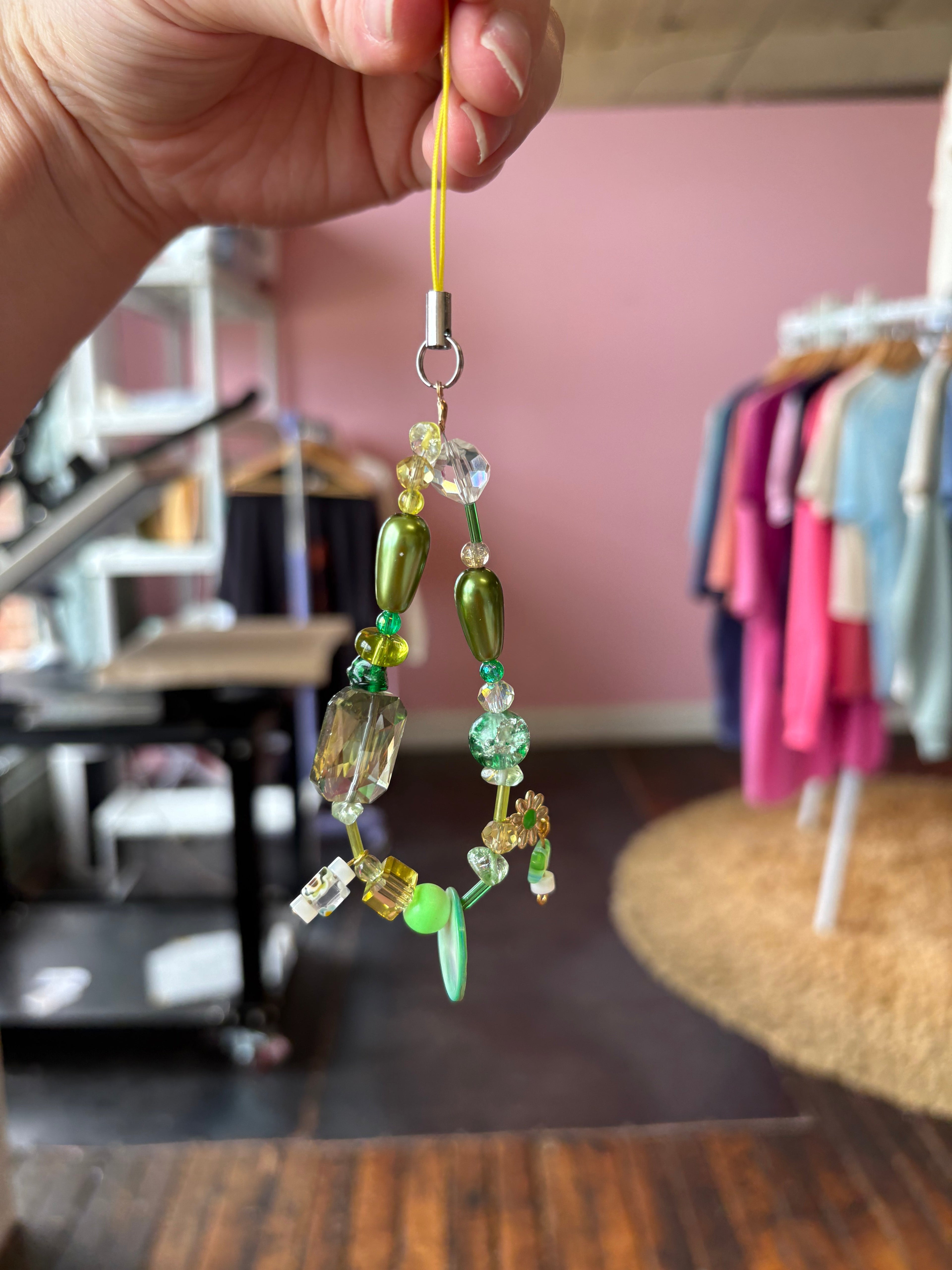 Colorful beaded phone charms
