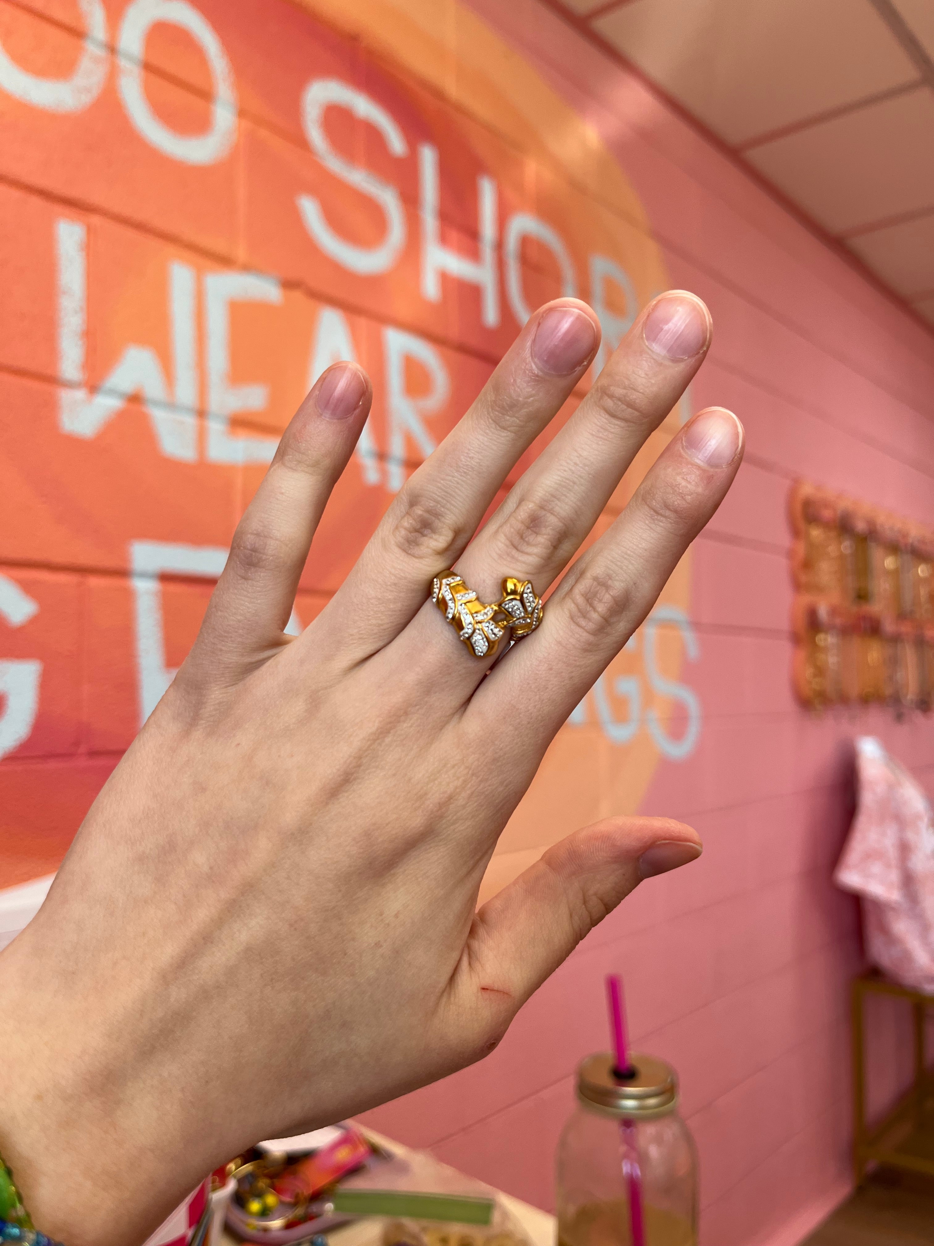 Sparkle Vine Titanium Ring
