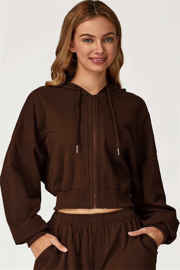 The Glacier Crop Hoodie Shorts 2-Piece Set