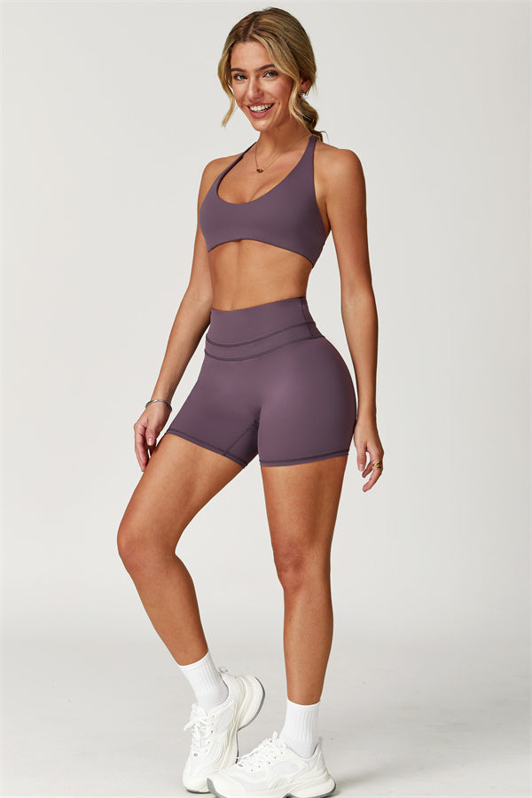 The Boost Crossback Sports Bra Enigma Shorts 2-Piece Set