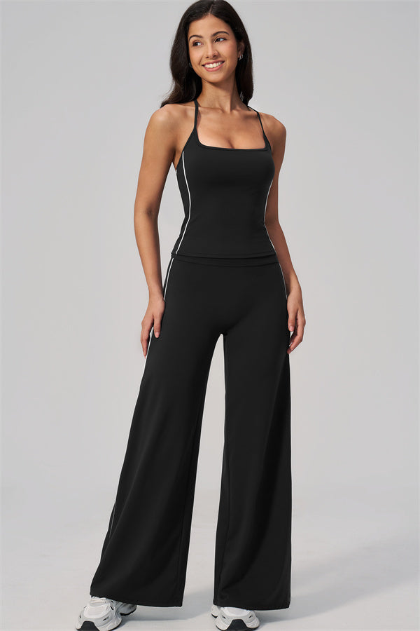 The Breathe Crop Top Straight Leg Pants 2-Piece Set