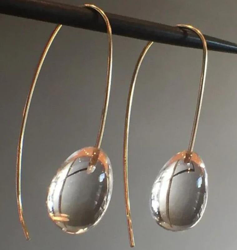 Ornament Simple Personality Glass Ball Ear Ring