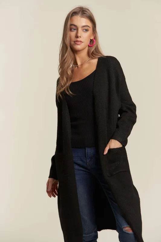 ADORA 2tone Sweater Open Cardigan