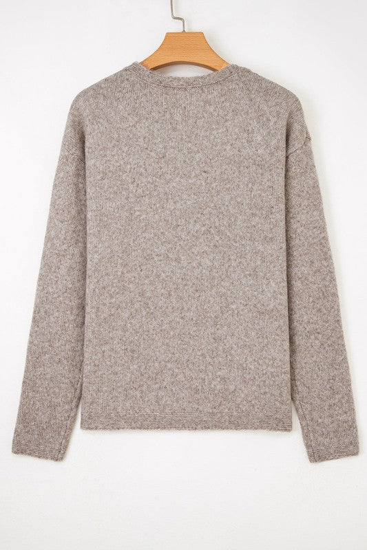 Polka Dot Drop Shoulder Sweater