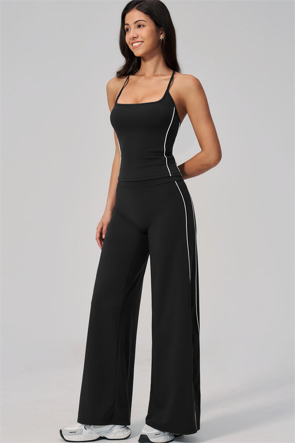 The Breathe Crop Top Straight Leg Pants 2-Piece Set