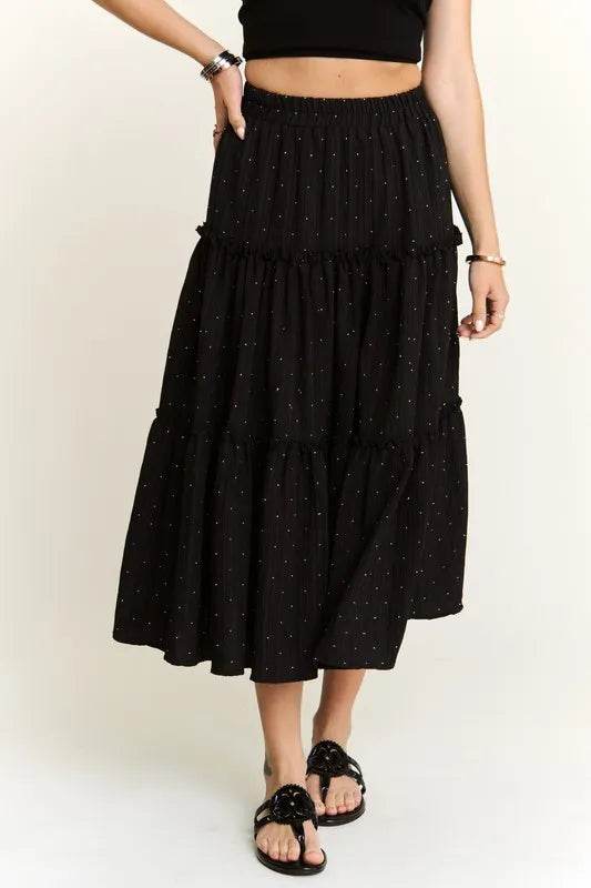 ADORA Rhinestone Accent Tiered Skirt