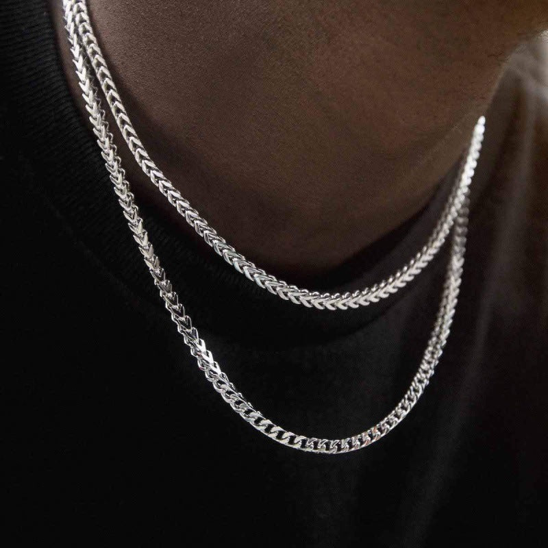 European And American Men's Titanium Steel Gold-plated Necklace