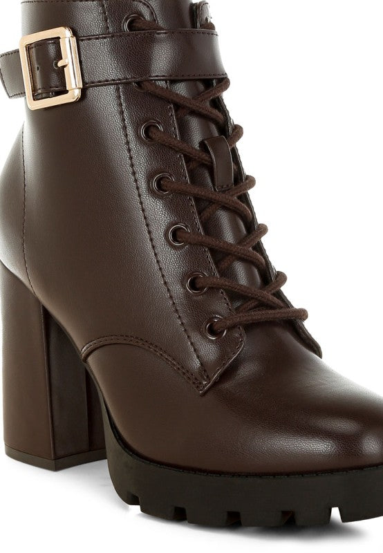 Grahams Faux Leather Lace Up Boots