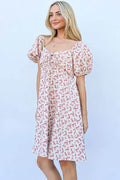 And The Why Lace Up Front Puff Babydoll Dress