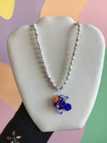 Beaded Necklace with Glass Fish Pendant