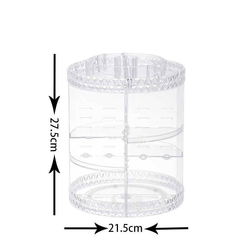 Diamond Pattern Cosmetic Storage Box 360 Rotating Storage Box