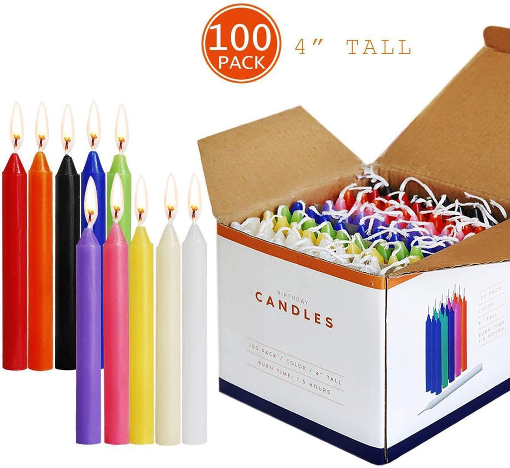 100 Colorful Birthday Candles Smokeless And Tasteless Pole Candle