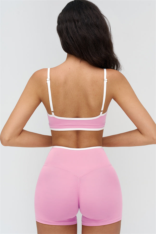The Crave Contrast Sports Bra Shorts 2-Piece Set