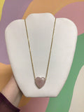 Stainless Steel Quartz Heart Necklace