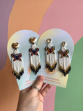 Beaded Butterfly Dangly Earrings