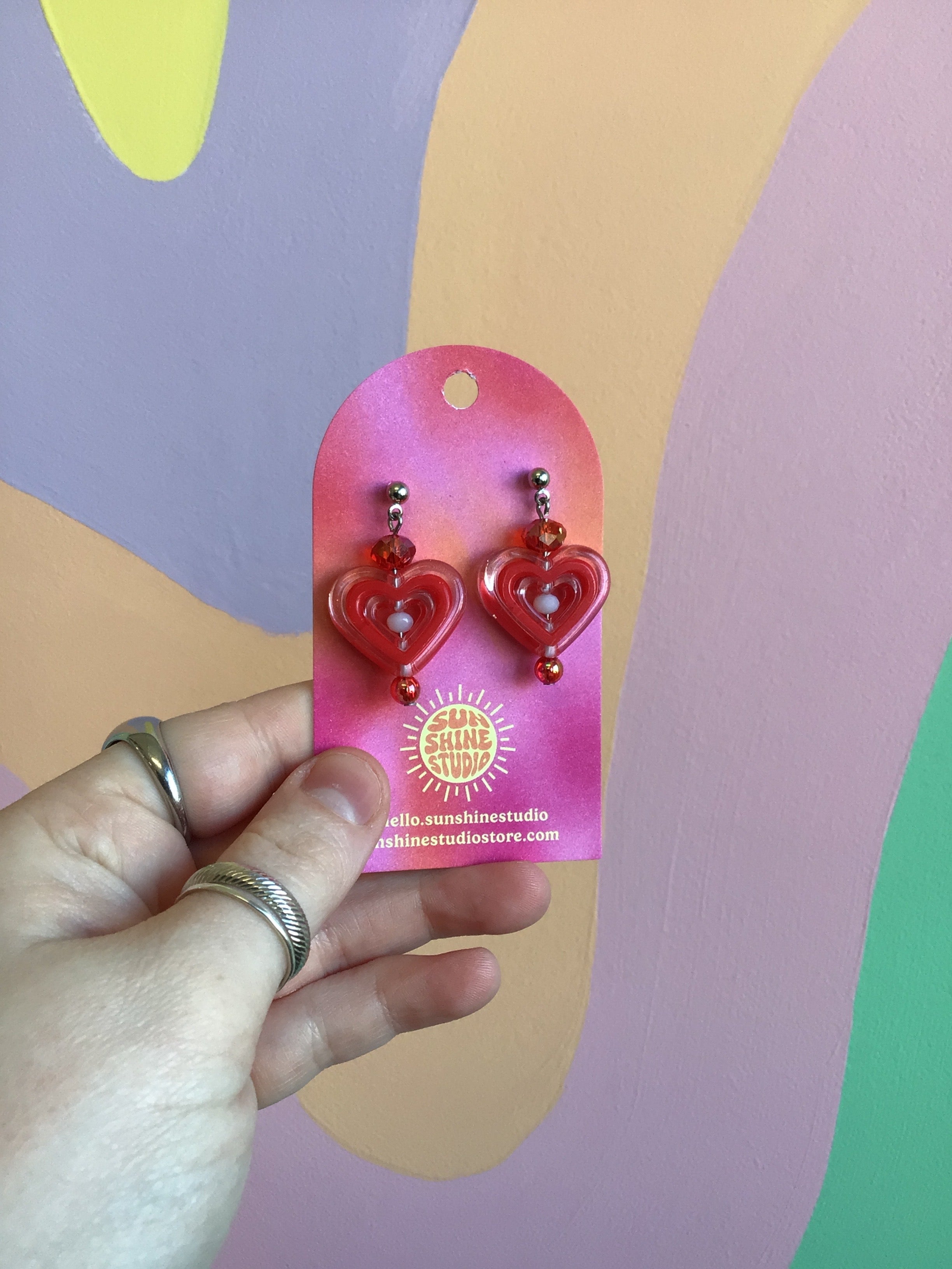 Beating Heart Beaded Earrings