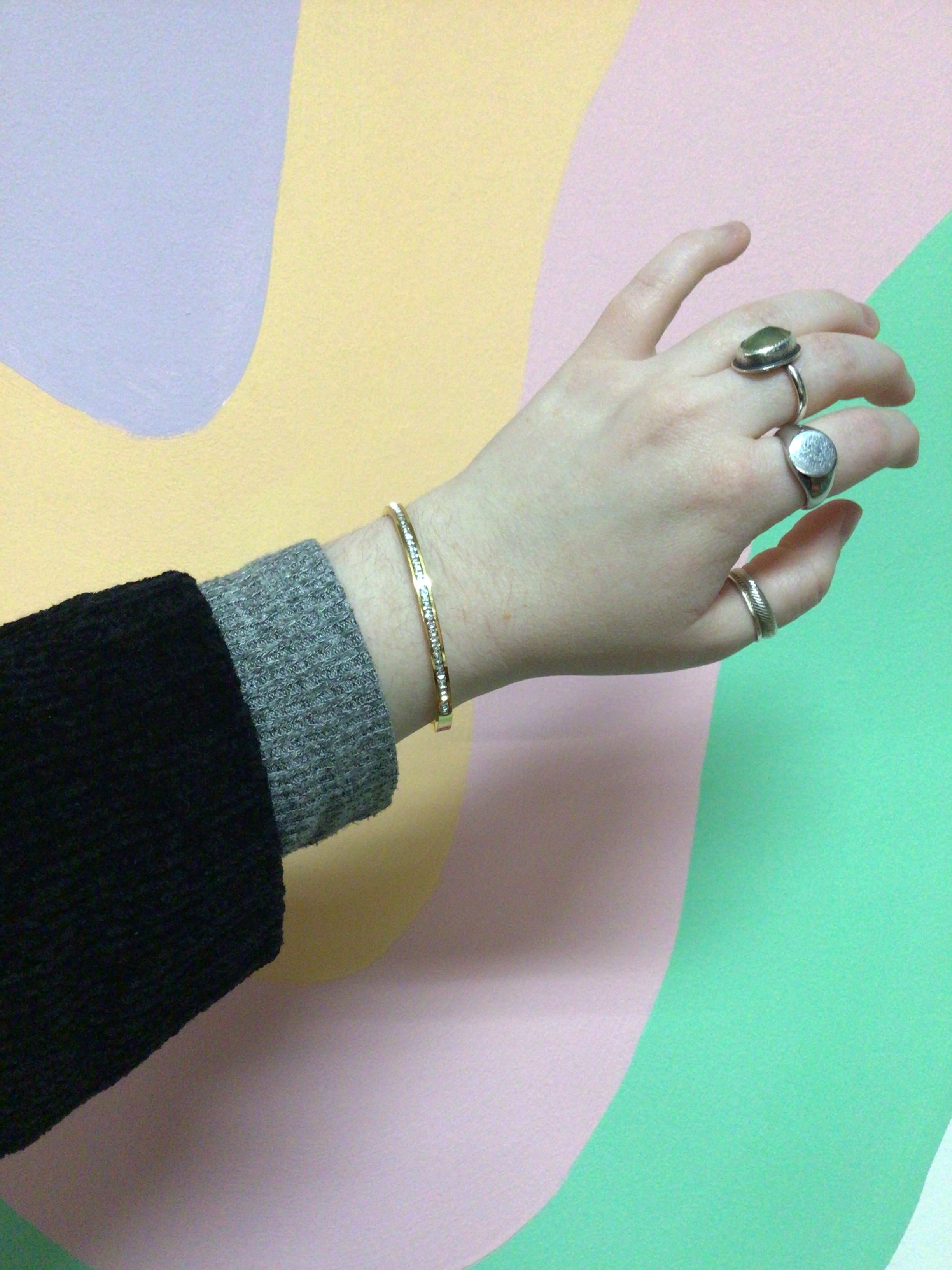 Classic Sparkling Titanium Bangle