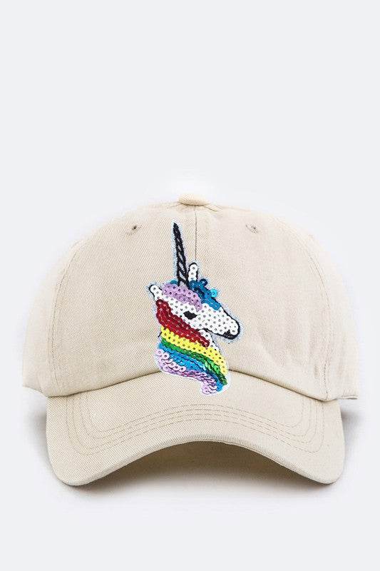 Sequins Unicorn Cotton Cap