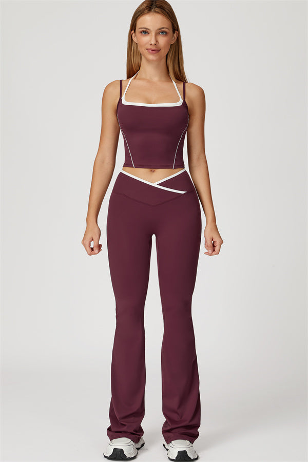 The Radiant Crop Top Flared Leggings 2-Piece Set