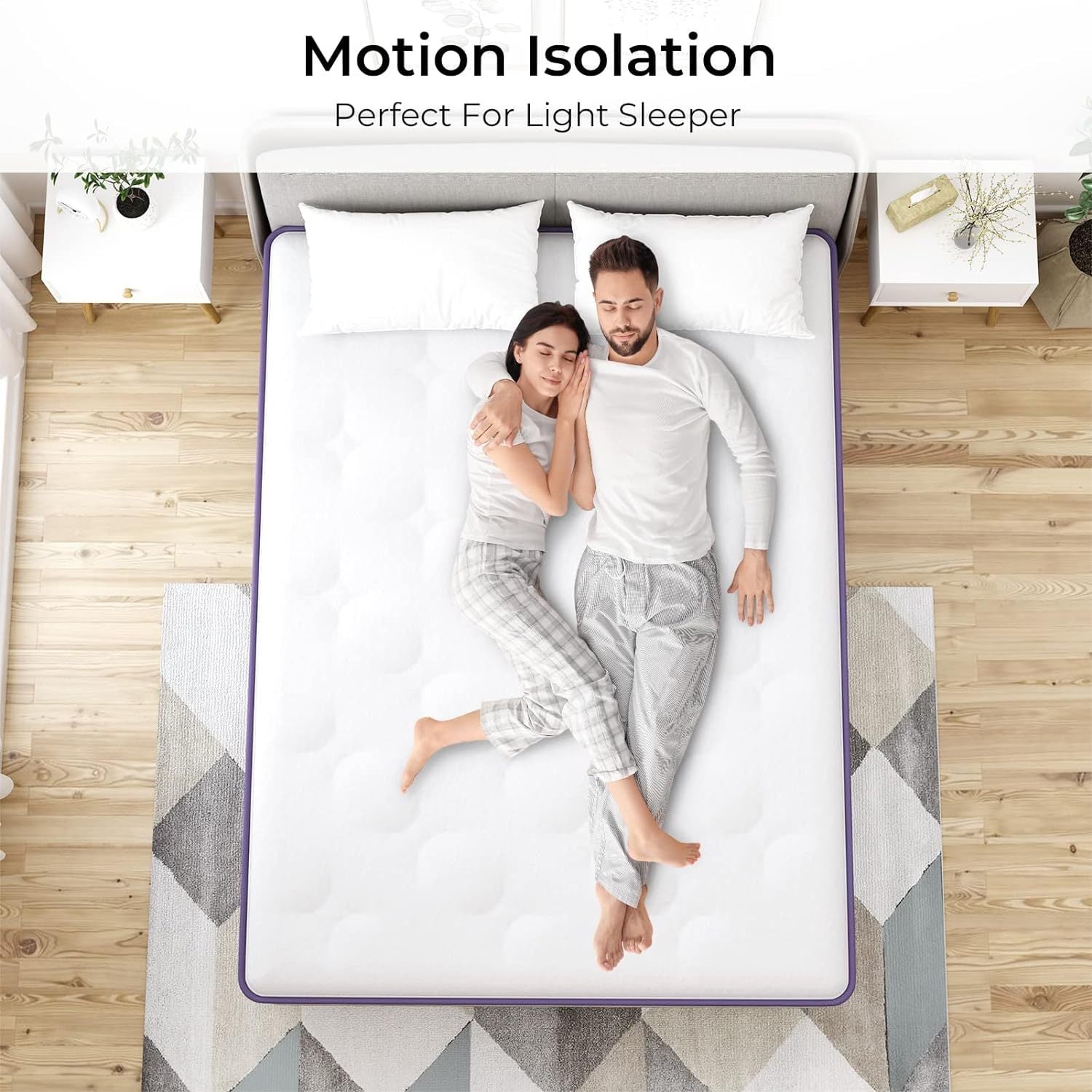Spring-Loaded Hybrid Mattress 10 Inches helps relieve physical stress and promote deep sleep