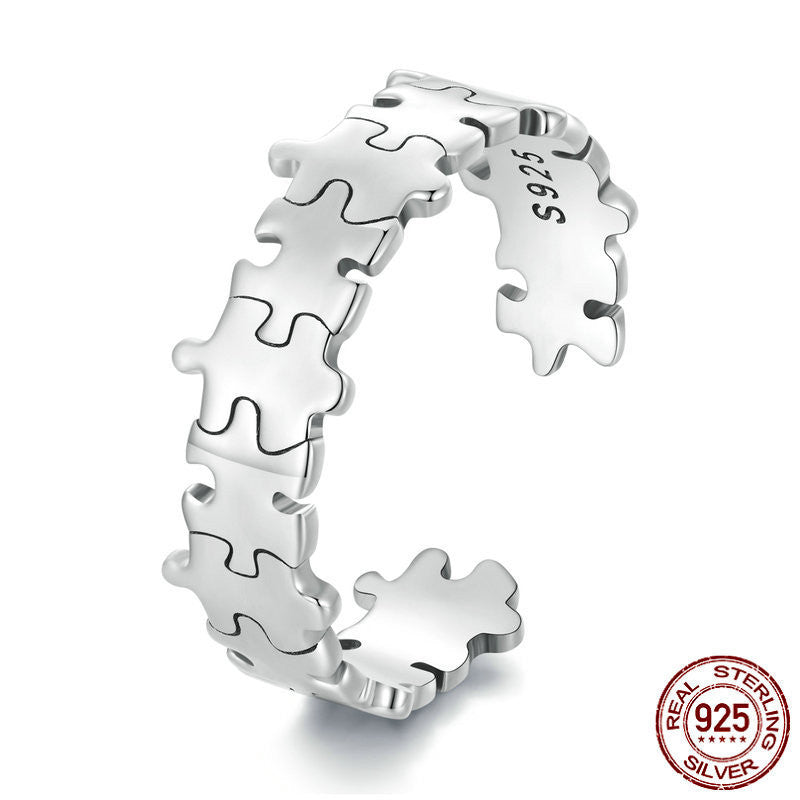 S925 Silver Puzzle Ring For Men And Women Fashion Commuter Style High Sense