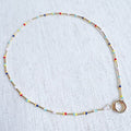 Dainty Color Bead Front Lock Necklace