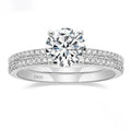 S925 Four-claw Inlaid 12 Karat 7mm Round Zircon Set Ring