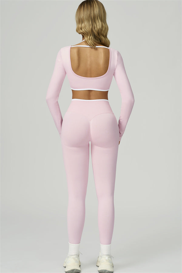 The Prime Line Long Sleeve Crop Top Leggings 2-Piece Set
