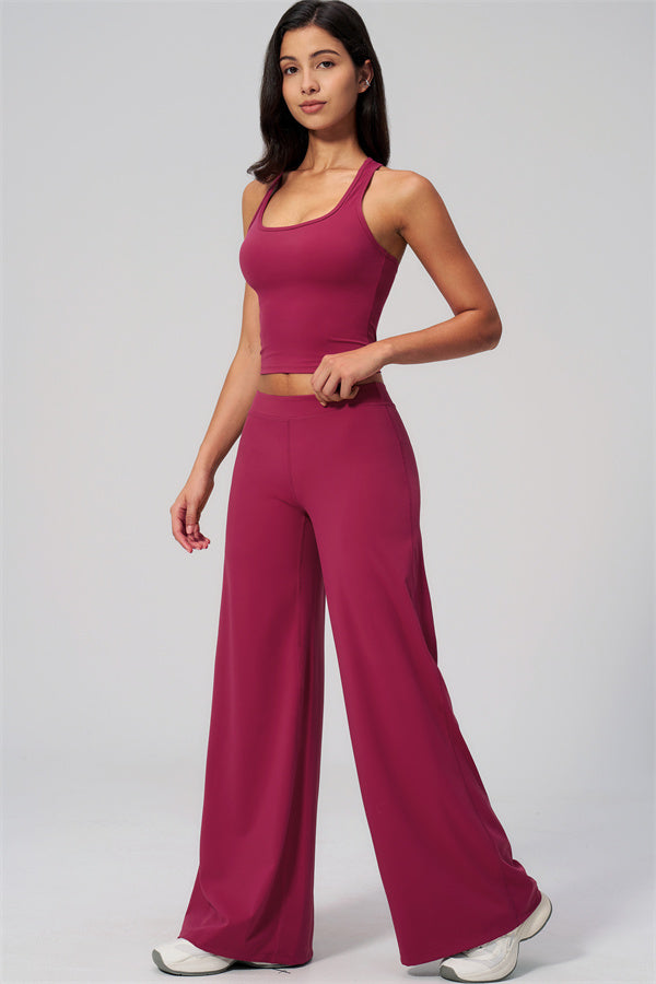 The Revive Crop Top Straight Leg Pants 2-Piece Set