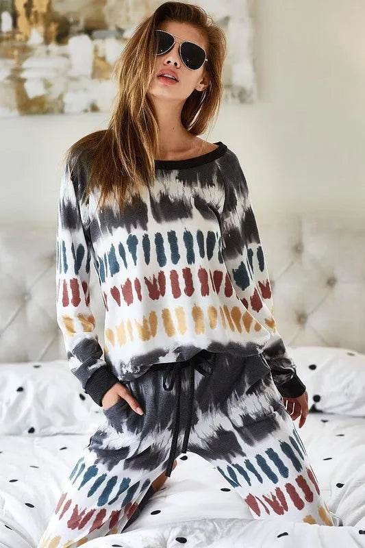 BiBi Tie Dye Print French Terry Top
