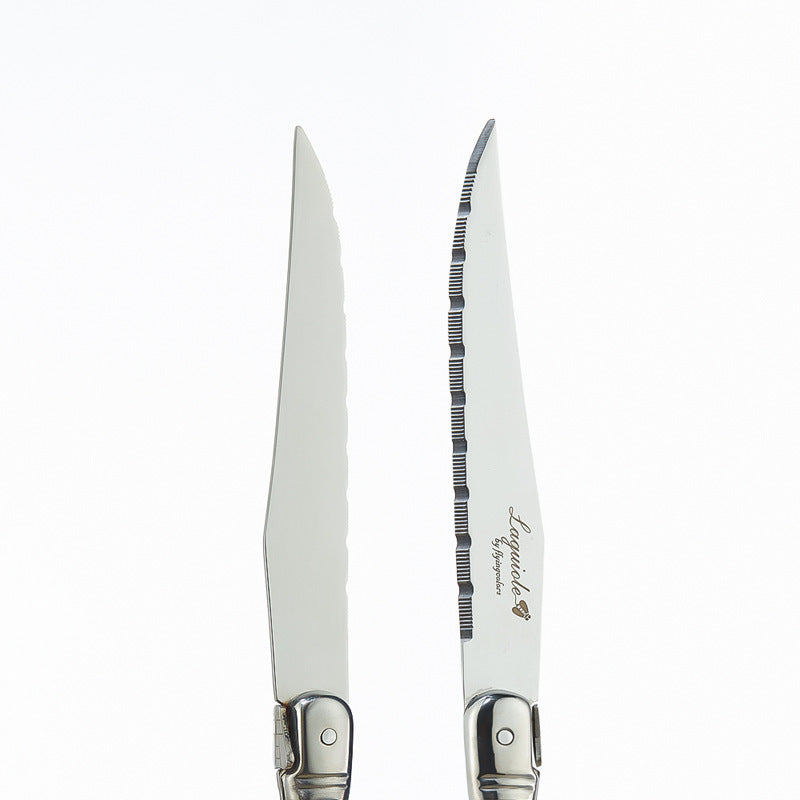 Stainless Steel Rosewood Wooden Handle Western Knife Steak Knife And Fork Set
