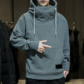 Unisex Loose Fit Fleece Pullover Hoodie - Autumn Casual Hooded Sweatshirt (Grey, Black, Orange, Khaki)