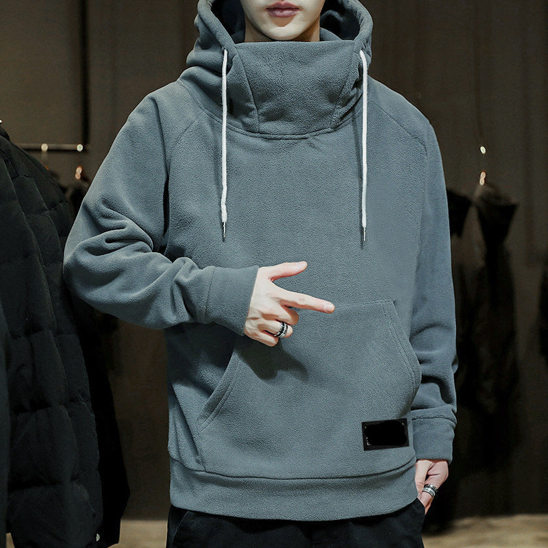 Unisex Loose Fit Fleece Pullover Hoodie - Autumn Casual Hooded Sweatshirt (Grey, Black, Orange, Khaki)