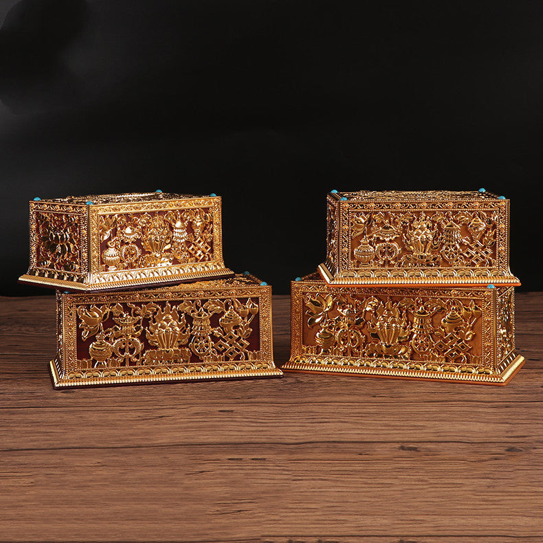 Tibetan Tantric Buddhism Eight Auspicious Tissue Box Living Room Dining Room Car Small Tissue Box