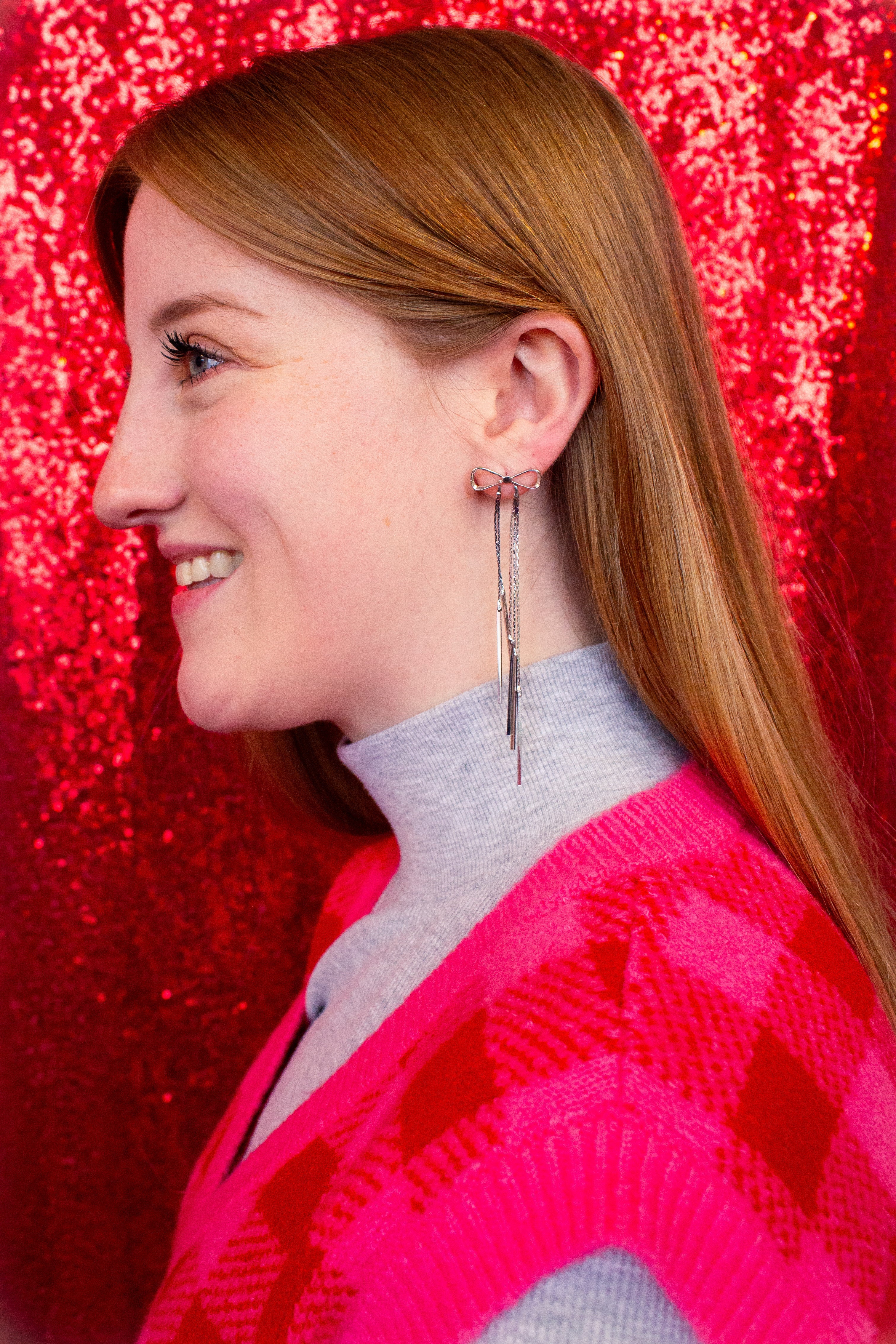 Titanium Bow Dangle Earrings