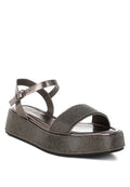 Nensis Rhinestone Embellished Flatform Sandals
