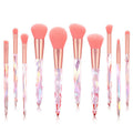 10 Crystal makeup brushes with diamond handle