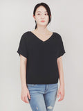 Open Back Half Sleeve Loose Fit Summer Knit Top