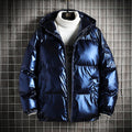 Thickened Shiny Hooded Cotton Jacket - Fashion City Cardigan for Ages 24-35 (Loose Fit)
