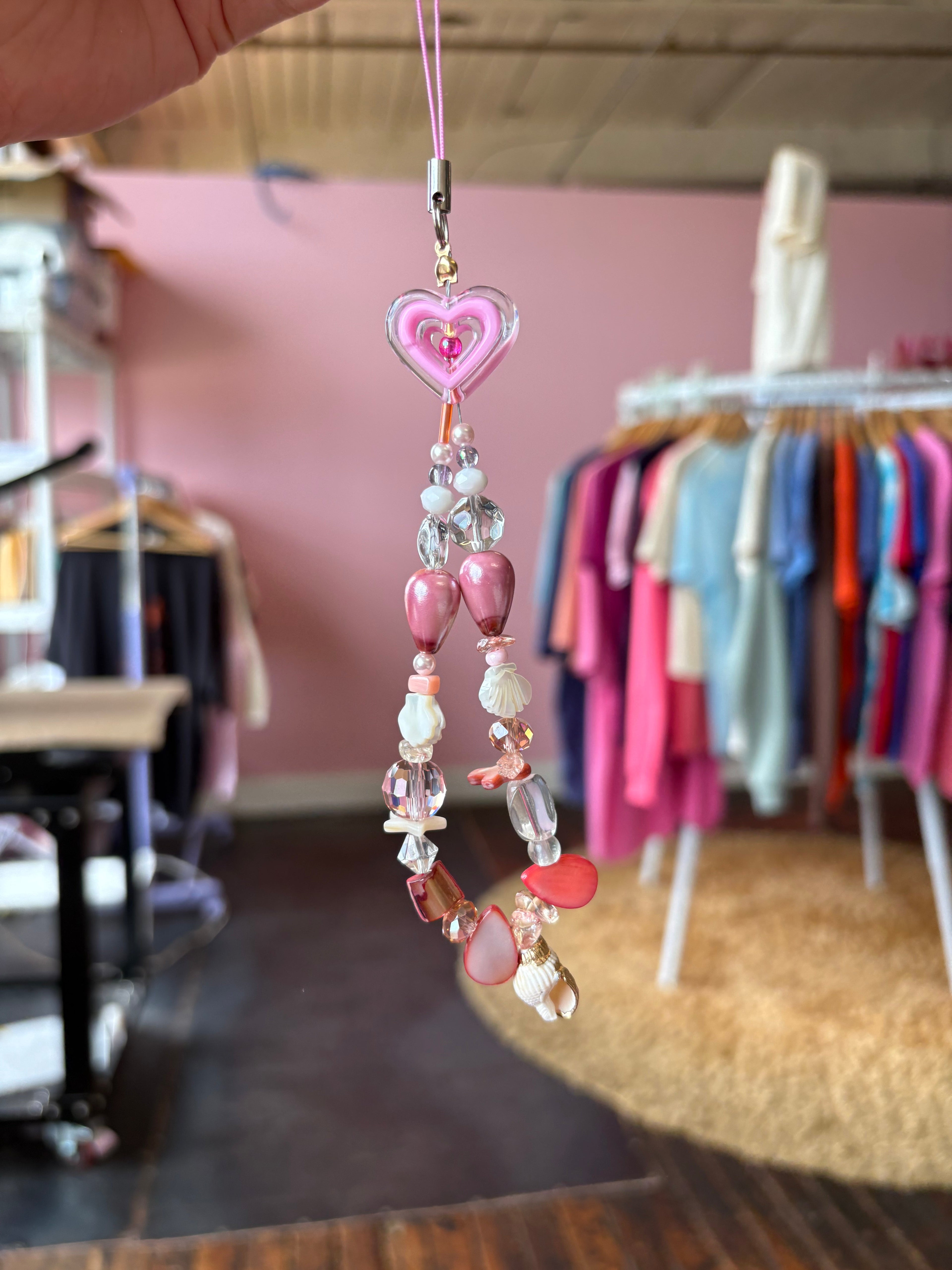Colorful beaded phone charms
