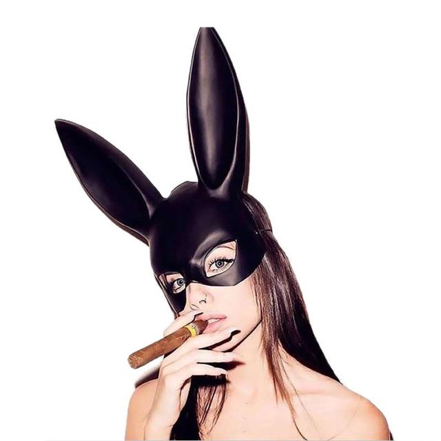Fashion Black Rabbit Ear Half Face Mask