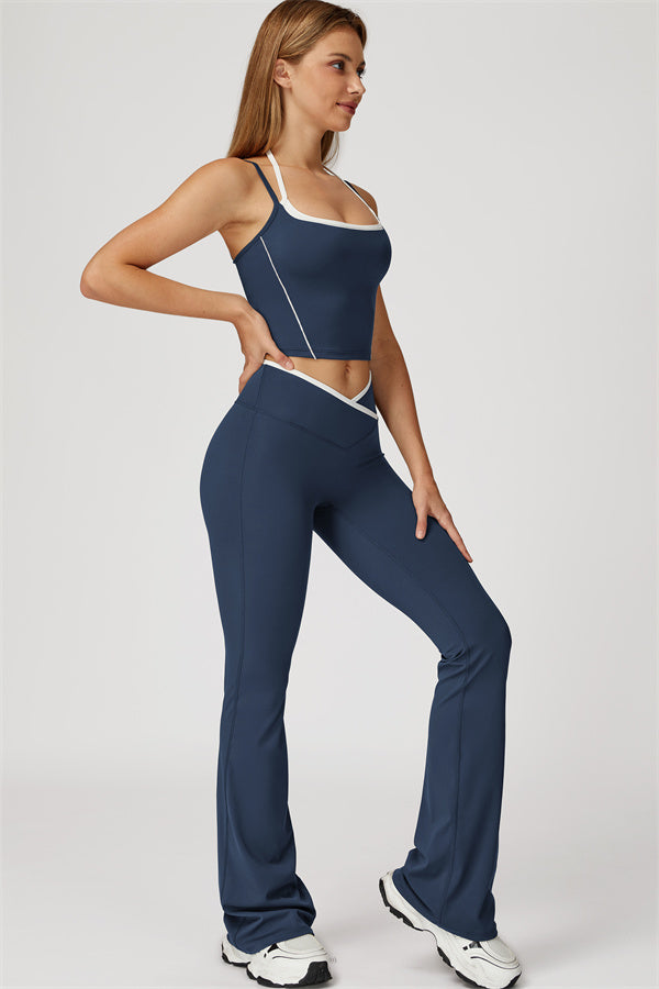 The Radiant Crop Top Flared Leggings 2-Piece Set