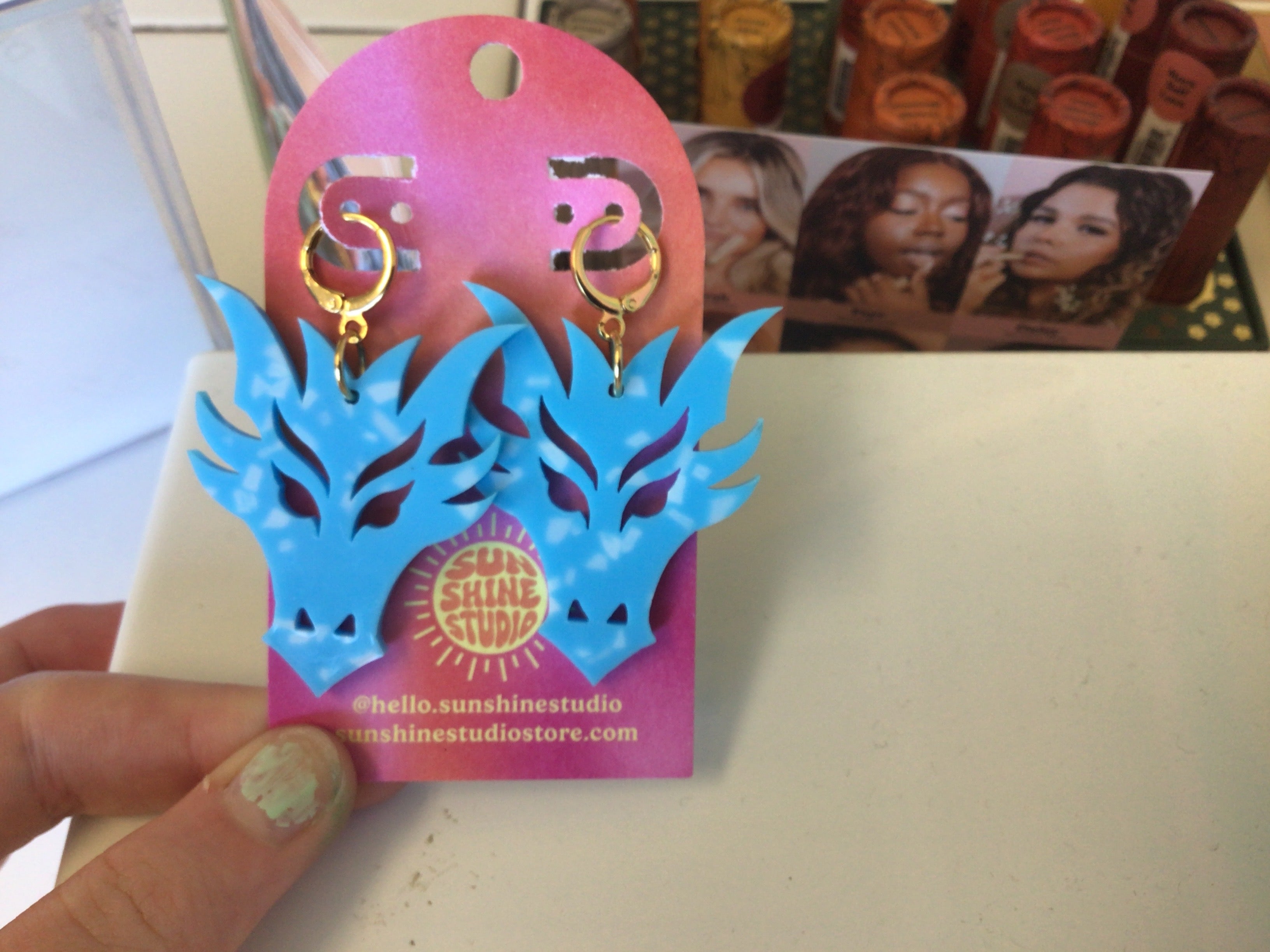 Fierce Dragon Acrylic Earrings
