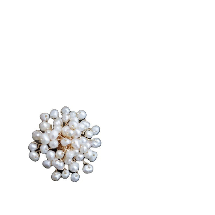 Female Fashion Temperament Earrings, Natural Freshwater Pearl Snowflake Earrings