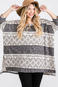 TRIBAL PRINT OVERSIZE TOP