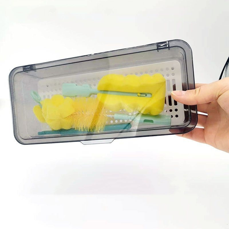 Baby Bottle Brush Storage Box Dustproof Portable