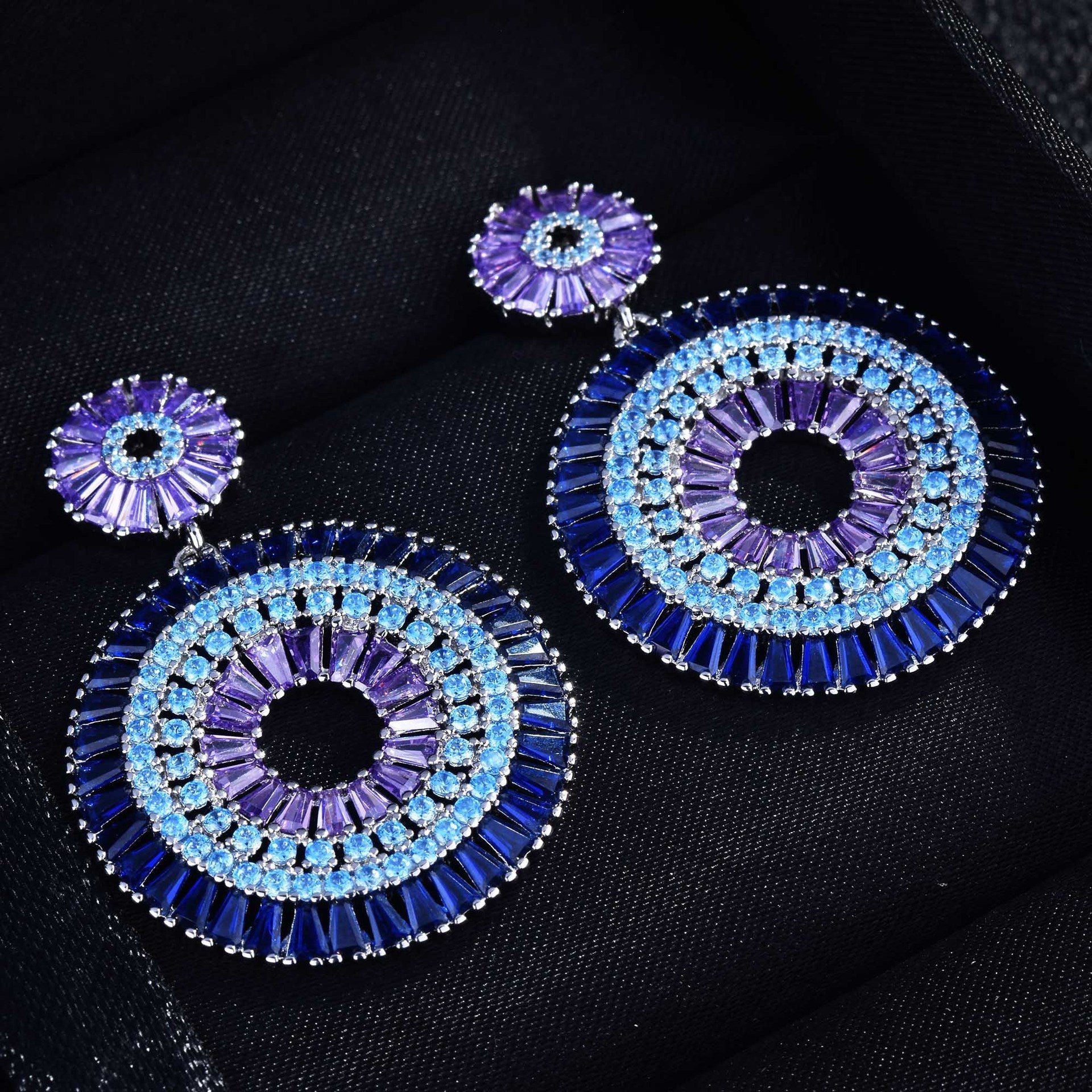 Heavy Industry Disc Color Exaggerated Temperament Earrings