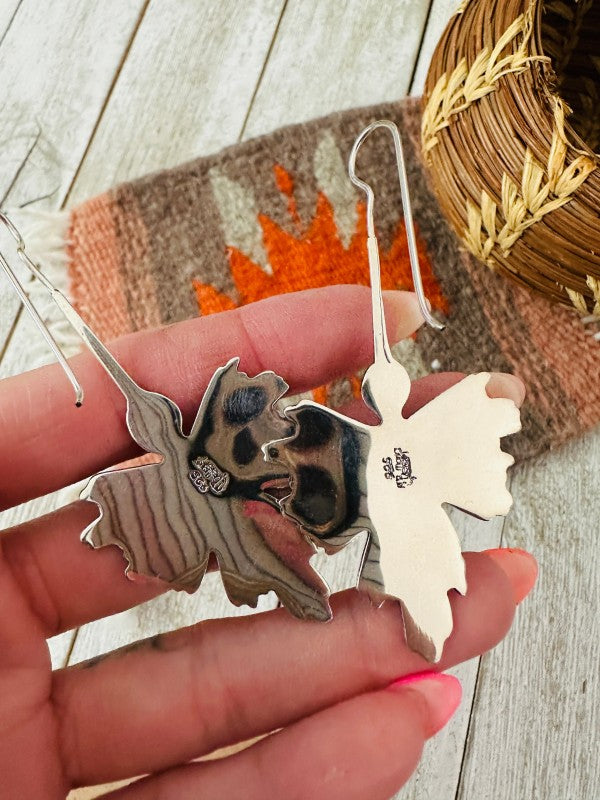 Old Pawn Navajo Sterling Silver Waterbird Dangle E